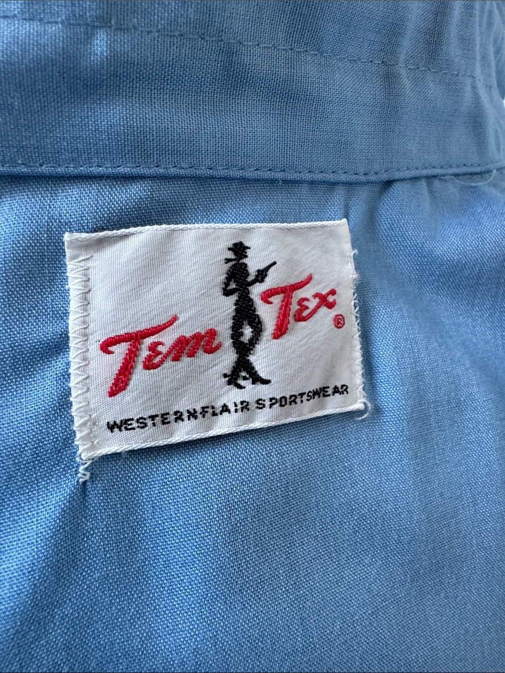 Vintage Tem-Tex Western Flair Sportswear Pearl Snap Shirt Floral Yoke & Cuffs - Picture 6 of 8